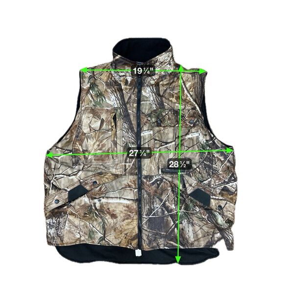 Hunting Vest XXL Cold Weather Gear Quilt Lined Game Pouch Mens Realtree Camo - Picture 14 of 16